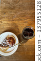 Stylish cake and coffee 137955128