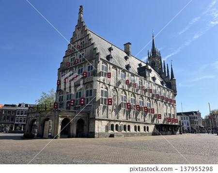 Gouda, Netherlands, a city famous for its cheese. 137955298
