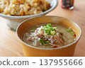 Miso soup with minced meat and lots of other ingredients 137955666