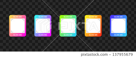 Scan me Frame. Camera Scan Frame with QR code button. Mobile payment and shop identification. Blank icon and sticker for retail app. Minimalist Vector illustration Scan me Frame. Camera Scan Frame with QR code button. Mobile payment and shop identification. Blank icon and sticker for retail app. Minimalist Vector illustration 137955679