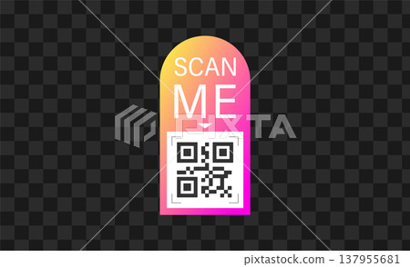 Scan me Frame. Mobile payment icon. Identification for shop with barcode and QR code sticker. Scan by phone or click button. Flat Vector illustration Scan me Frame. Mobile payment icon. Identification for shop with barcode and QR code sticker. Scan by phone or click button. Flat Vector illustration 137955681