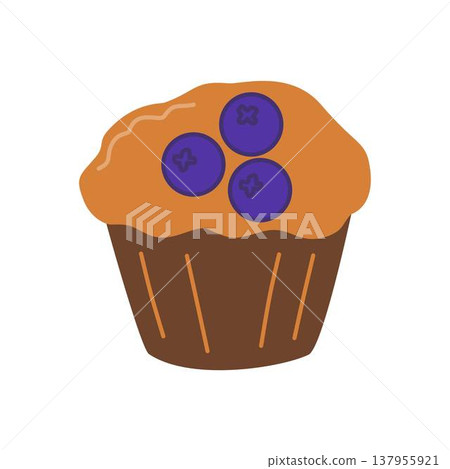 blueberry muffin cupcake sweet food with berries 137955921