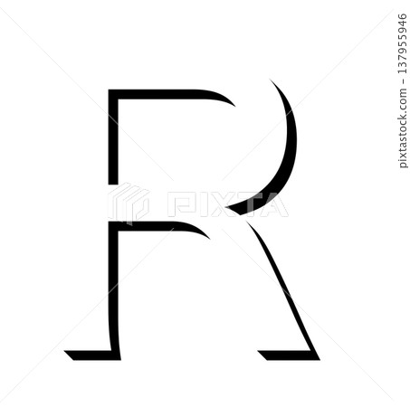 黑色立體字母“R”,帶有陰影設計,陰影字母黑色“R”字體材料,以三維形式呈現的黑色字母 黑色立體字母“R”,帶有陰影設計,陰影字母黑色“R”字體材料,以三維形式呈現的黑色字母 137955946