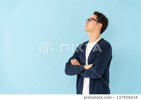 中年男子肖像畫－我遇到了困難。 137956034