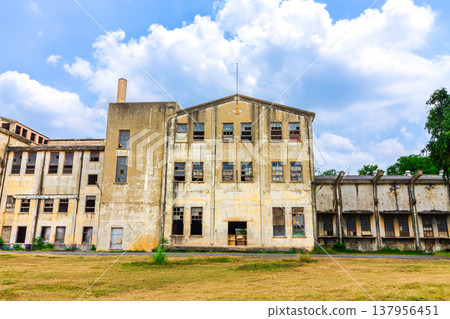 Historical Thai Paper Mill Building in Kanchanaburi, World War II Era Industrial Architecture Historical Thai Paper Mill Building in Kanchanaburi, World War II Era Industrial Architecture 137956451