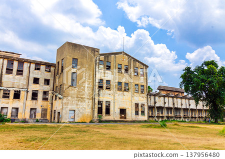 Historical Thai Paper Mill Building in Kanchanaburi, World War II Era Industrial Architecture Historical Thai Paper Mill Building in Kanchanaburi, World War II Era Industrial Architecture 137956480