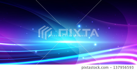 Futuristic abstract background featuring flowing neon light waves. 137956593
