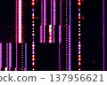 abstract colorful digital glitch screen texture with vertical lines and pixel interference 137956621