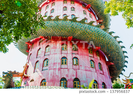 Dragon temple or Wat Samphran at Nakhon Pathom, Thailand Dragon temple or Wat Samphran at Nakhon Pathom, Thailand 137956837