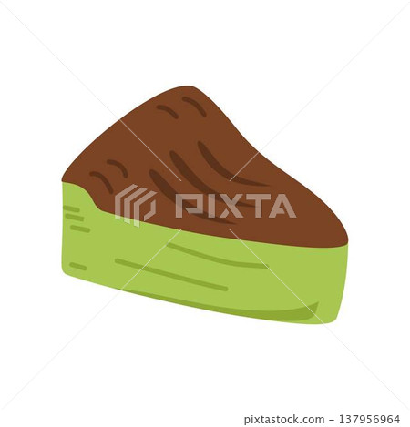 slice matcha cheesecake food illustration 137956964