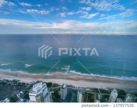 The ocean view from Sky Point, Gold Coast The ocean view from Sky Point, Gold Coast 137957526