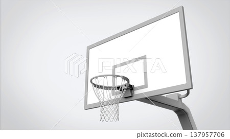 Basketball hoop on white background, 3d rendered. Basketball hoop on white background, 3d rendered. 137957706