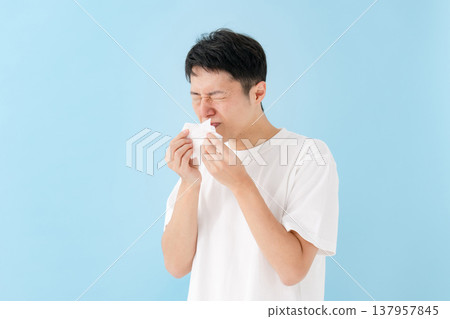 Male, runny nose, allergy 137957845