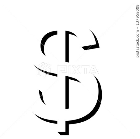 Black 3D letter "$" with shadow design, shadowed black "$" typography material, black "$" expressed in 3D lettering Black 3D letter "$" with shadow design, shadowed black "$" typography material, black "$" expressed in 3D lettering 137958009