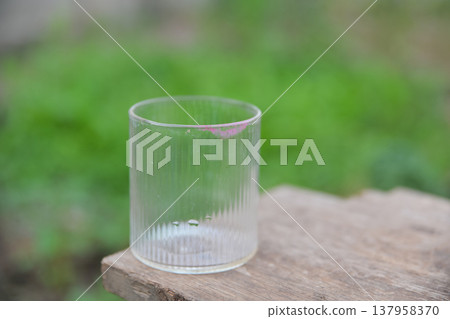 dirty lipstick stain on glass from drinking dirty lipstick stain on glass from drinking 137958370