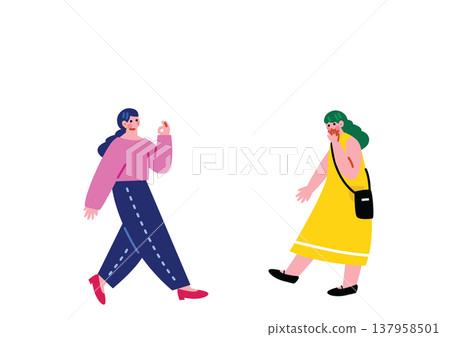 可愛女孩的反應插圖 137958501