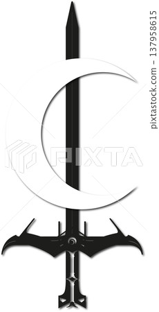 lilith symbol vector tattoo art - White moon black sword tattoo idea, design, art, logo, eps10 lilith symbol vector tattoo art - White moon black sword tattoo idea, design, art, logo, eps10 137958615