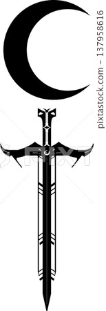 lilith symbol vector tattoo art - moon sword tattoo idea, design, art, logo, eps10 lilith symbol vector tattoo art - moon sword tattoo idea, design, art, logo, eps10 137958616