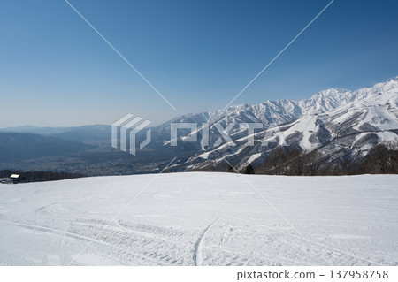 Ski resort slope scenery Hakuba Village, Nagano Prefecture Ski resort slope scenery Hakuba Village, Nagano Prefecture 137958758