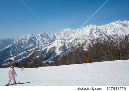 Ski resort slope scenery Hakuba Village, Nagano Prefecture Ski resort slope scenery Hakuba Village, Nagano Prefecture 137958759