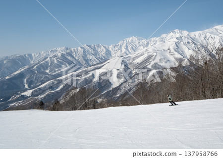 滑雪場斜坡風光 長野縣白馬村 137958766