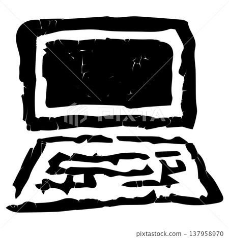 Request for information/computer icon; vector line icon for kindergarten website. 137958970