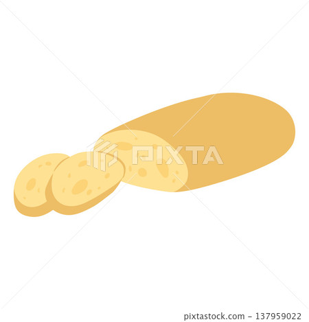 Bread with slices flat vector icon, tasty bakery pastry, loaf of wheat bread, baked food baguette, fresh ruddy toast Bread with slices flat vector icon, tasty bakery pastry, loaf of wheat bread, baked food baguette, fresh ruddy toast 137959022