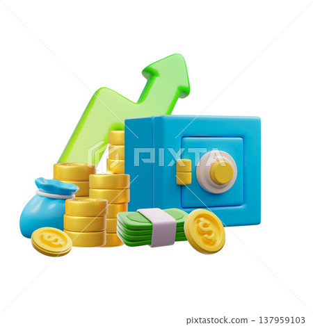 Investment finance 3d vector illustration set Investment finance 3d vector illustration set 137959103