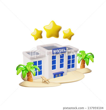 3d hotel building with stars vector illustration 3d hotel building with stars vector illustration 137959104