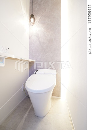Bright and clean new house toilet Bright and clean new house toilet 137959435