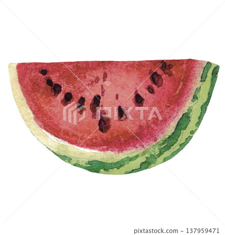 Watermelon Wedge Slice Illustration Watermelon Wedge Slice Illustration 137959471