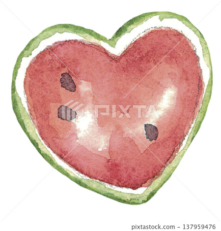 Heart Shape Watermelon Illustration 137959476