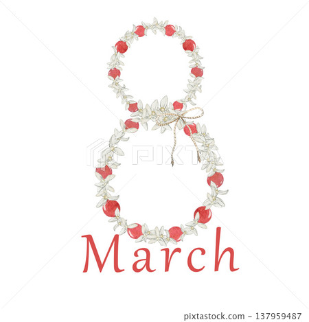 8 march composition watercolor 137959487