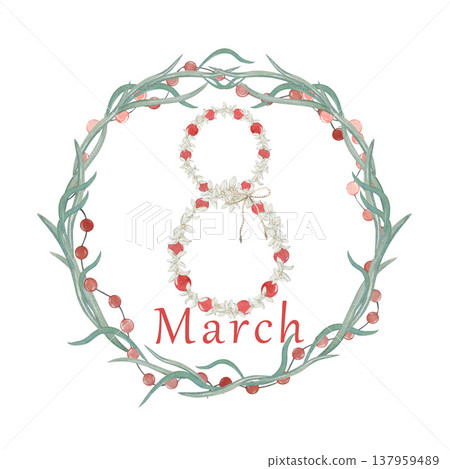 8 march card watercolor 137959489