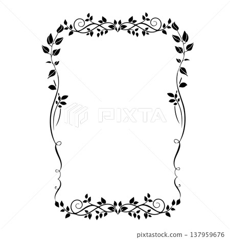 Vintage Ornamental Frame Elegant  Border on a white background, JPG, 300 dpi 137959676