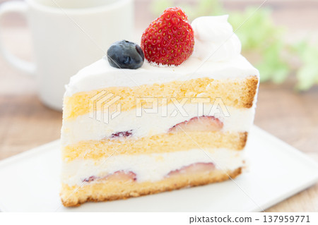 Delicious shortcake and coffee Delicious shortcake and coffee 137959771