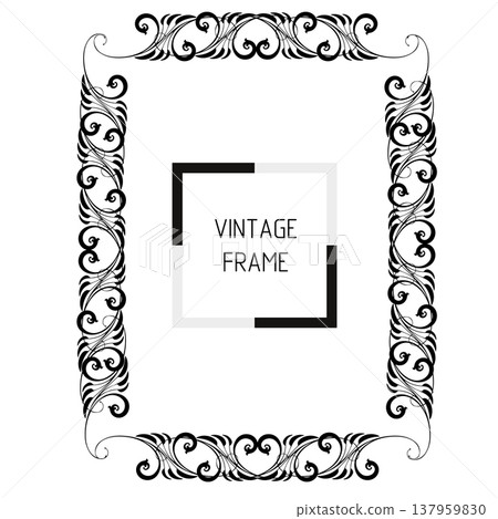 Vintage Ornamental Frame Elegant Border on a white background, JPG, 300 dpi Vintage Ornamental Frame Elegant Border on a white background, JPG, 300 dpi 137959830