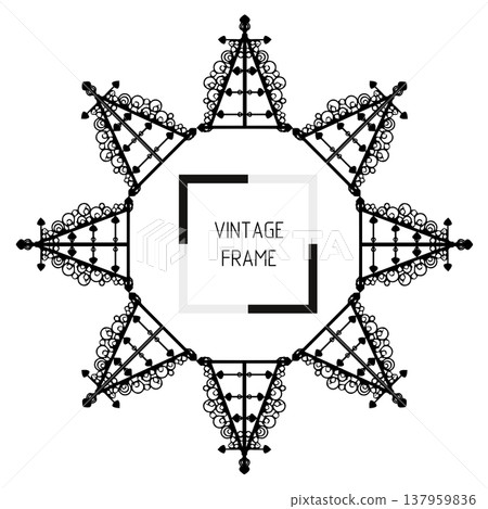 Vintage Ornamental Frame Elegant Border on a white background, JPG, 300 dpi Vintage Ornamental Frame Elegant Border on a white background, JPG, 300 dpi 137959836