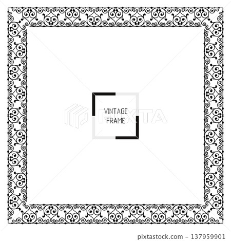 Vintage Ornamental Frame Elegant Border on a white background, JPG, 300 dpi Vintage Ornamental Frame Elegant Border on a white background, JPG, 300 dpi 137959901