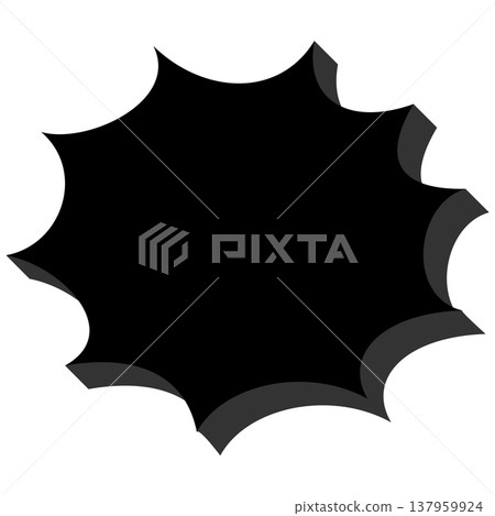A three-dimensional black spiky speech bubble A three-dimensional black spiky speech bubble 137959924