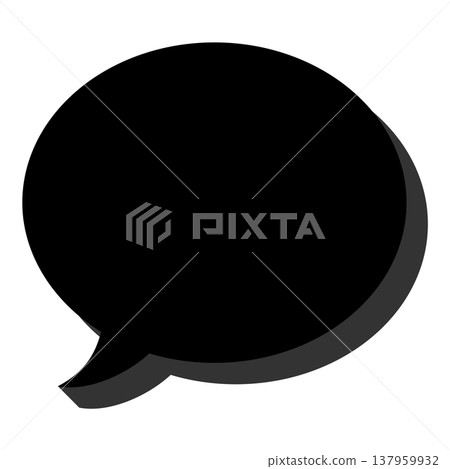 Three-dimensional black circular speech bubble 137959932