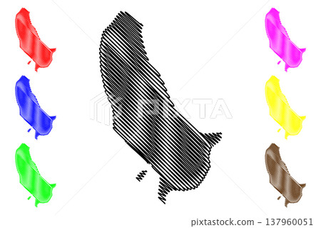 Svenskoya island (Kingdom of Norway, Svalbard Archipelago) map vector illustration, scribble sketch Svenskoya map 137960051