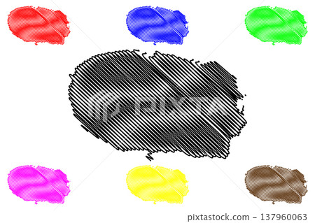 Terceira island (Azores Archipelago, Portugal, Portuguese Republic) map vector illustration, scribble sketch Ilha da Terceira map 137960063