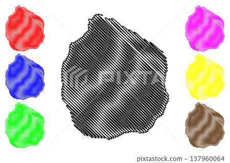 Ternate island (Republic of Indonesia, South East Asia, Maluku Islands) map vector illustration, scribble sketch Ternate map 137960064