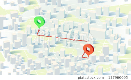 New pin location. We have moved new office icon location. Address move change location announcement business home map. Isometric vector illustration 137960095