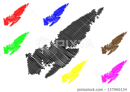 Tromoya island (Kingdom of Norway) map vector illustration, scribble sketch Tromoy map Tromoya island (Kingdom of Norway) map vector illustration, scribble sketch Tromoy map 137960134