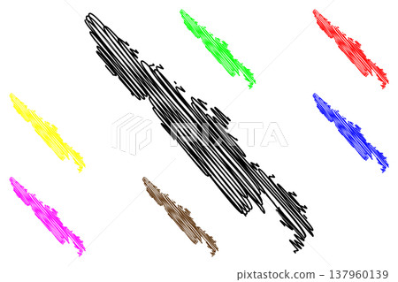 Ugljan island (Republic of Croatia, Adriatic Sea, Zadar Archipelago) map vector illustration, scribble sketch Ugljan map Ugljan island (Republic of Croatia, Adriatic Sea, Zadar Archipelago) map vector illustration, scribble sketch Ugljan map 137960139