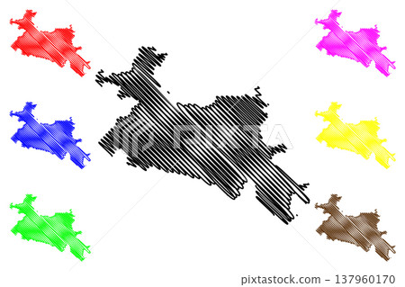 Ukerewe island (United Republic of Tanzania, Lake Victoria) map vector illustration, scribble sketch Ukerewe map 137960170
