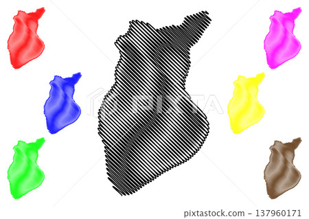 Uloya island (Kingdom of Norway) map vector illustration, scribble sketch Ulisuolu map 137960171