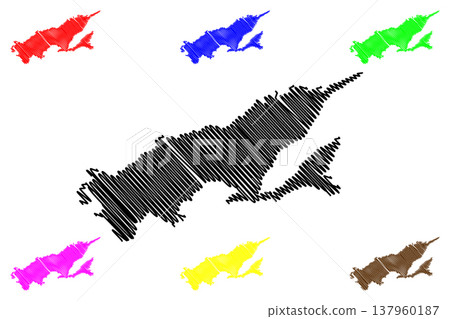 Vanua Levu island (Melanesia, Republic of Fiji) map vector illustration, scribble sketch Sandalwood Island map Vanua Levu island (Melanesia, Republic of Fiji) map vector illustration, scribble sketch Sandalwood Island map 137960187